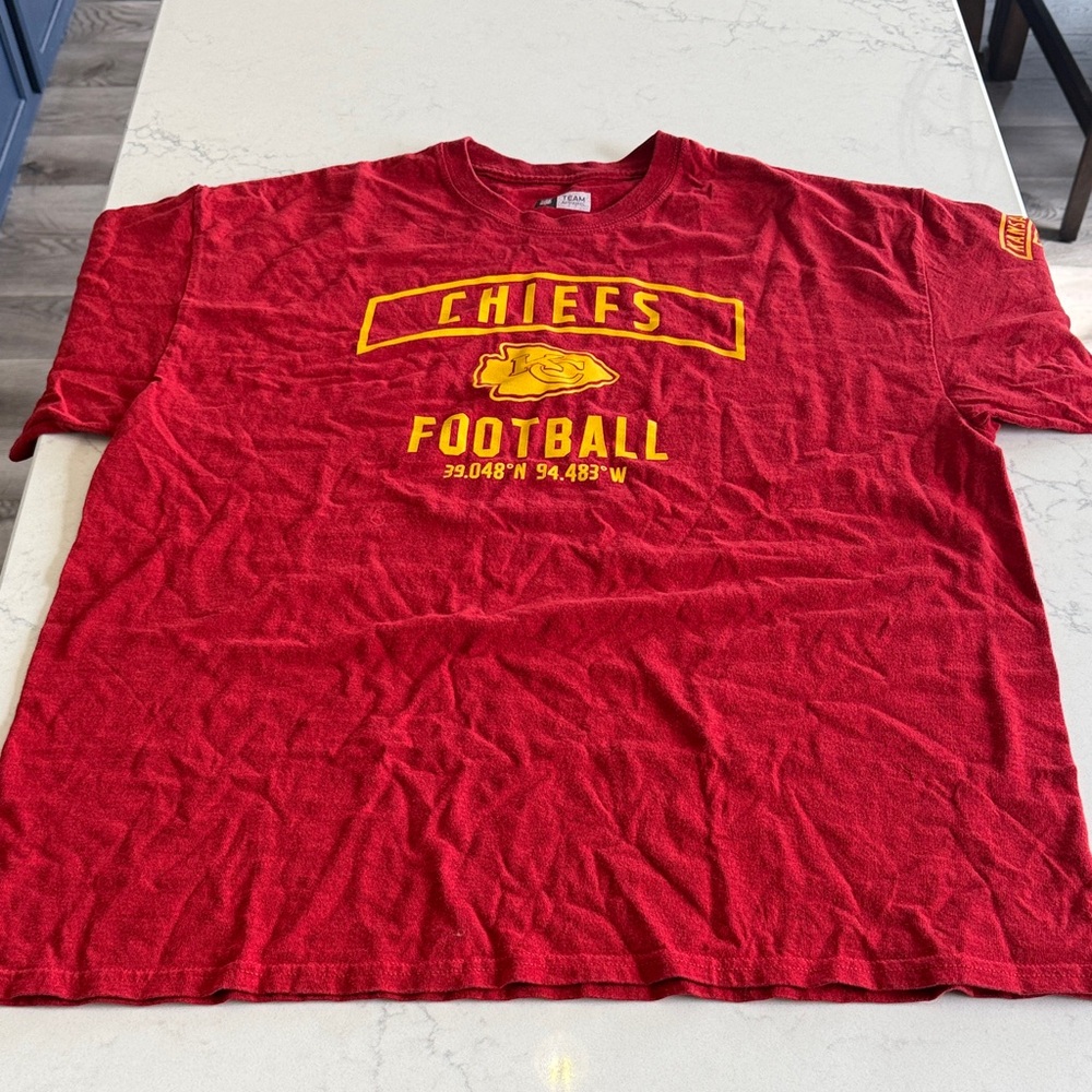NFL Chiefs Red Tee with Yellow Logo